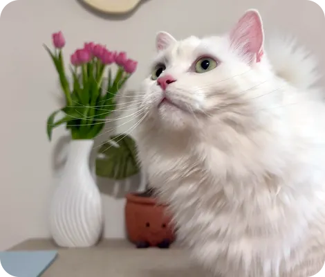 A white cat